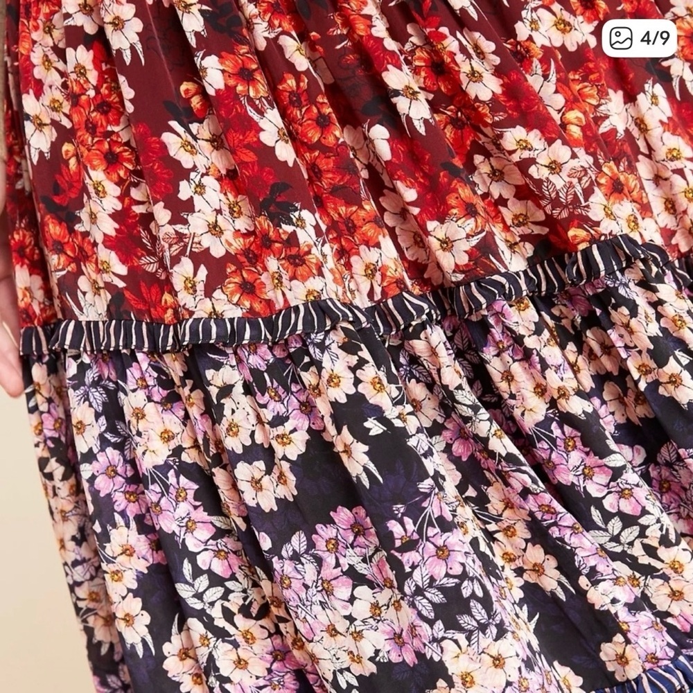 Bhanuni by Jyoti Anthropologie Bohemian Patchwork Tiered Maxi Skirt Size 14 - Picture 4 of 8